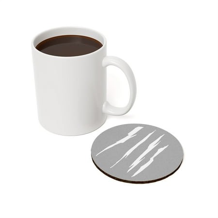 Effete Feline Claw Marks Scratch Cork Back Coasters