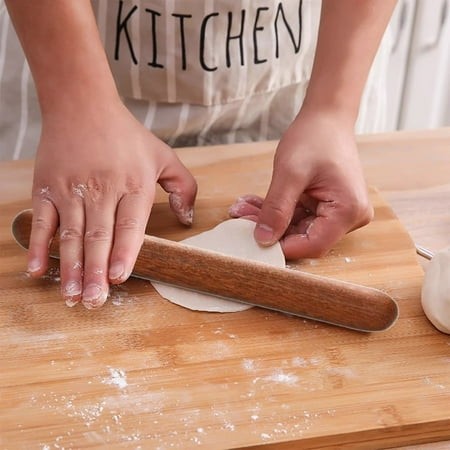 Lksixu French Rolling Pin  16 Inch Heavy-Duty Large Wooden Rolling Pin  Classic Natural Beechwood Dough Roller Kitchen Gadgets for Baking Bread  Pizza