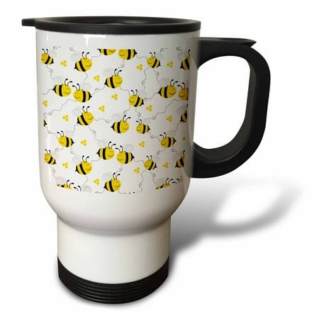 3drose  Happy Bees and Honeycomb  14oz Stainless Steel Travel Mug