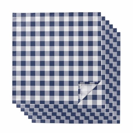 Navy Blue White Plaid Cloth Napkins  Farmhouse Checkered Buffalo Washable and Reusable Dinner Napkins Set of 6  Table Napkin for Kitchen Party Birthda