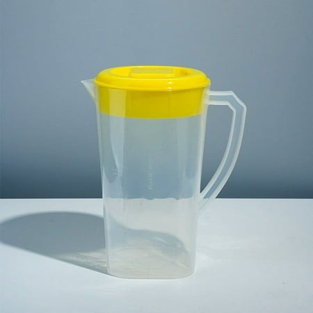 Plastic Pitcher with Lid for Mixing Drinks  Hot/Cold Water  Lemonade  Juice  and Iced Tea (81 Oz  White)