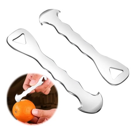 2pcs Stainless Steel Citrus Peeler Tool – Orange Peeler for Kitchen  Lemon Peeler  Grapefruit Peeler  Effortless Fruit Peeler with Sharp Blade  Ergo