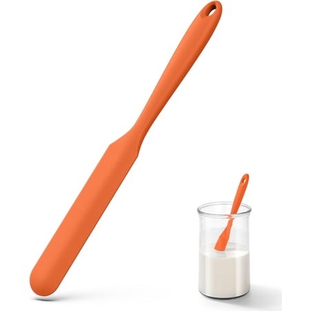 10 in Silicone Jar Spatula Heat-Resistant Food-Grade Sourdough Stirring Stick  Peanut Butter Spreader for Scraping Icing Bread Cream  Jam Orange
