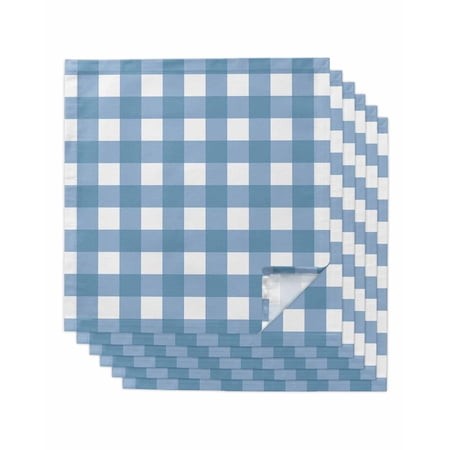 Cloth Napkins Set of 6 - 20x20 Inches  Blue White Plaid Washable Reusable Table Napkins  Gradient Geometric Buffalo Checkered Soft & Absortbent Dining