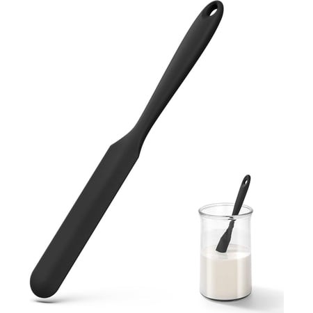 10 in Silicone Jar Spatula Heat-Resistant Food-Grade Sourdough Stirring Stick  Peanut Butter Spreader for Scraping Icing Bread Cream  Jam Black