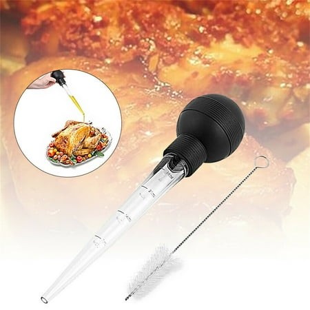 Werulen Meat Baster Kitchen Utensil  28ml BBQ Sauce Injector for Turkey Beef Pork Roasting Chicken  Food Grade Marinade with Cleaning Brush  Essential