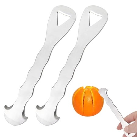 2Pcs Stainless Steel Citrus Peeler Tool  Orange Peeler for Kitchen  Lemon Peeler  Grapefruit Peeler  Effortless Fruit Peeler with Sharp Blade and Ergo