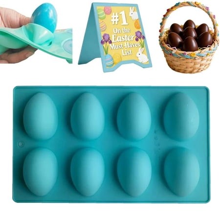 Silicone Egg Molds Easter Cake Pop Shapes Shaped Mold for Baking Chocolate Bites Candy Butter Eggs Rings Bread Cubes Supplies Deviled Dessert Cookie C