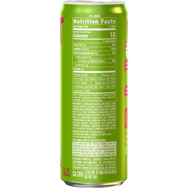 ⚡🌺 FLRT Guava Lava Sugar Free Energy Drink – 12 Fl Oz Cans, Pack of 6 ⚡🌺 thumbnail