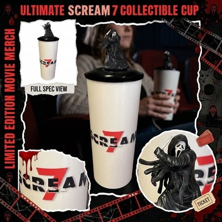 Guvpev 2026 Ghost Face 3D Character Lid Tumbler Cup  Reusable Plastic Travel Mug for Coffee & Cold Drinks  Iconic Slasher Movie Theme Decor  Unique Ho