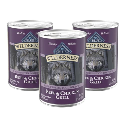 Blue Buffalo Wilderness Beef & Chicken Grill Grain-Free Canned Dog Food, 12.5-oz, 3 Count