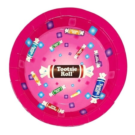 2006 Tootsie Roll Valentines Day or Birthday Party Dessert 7  Plates - Pack of 8