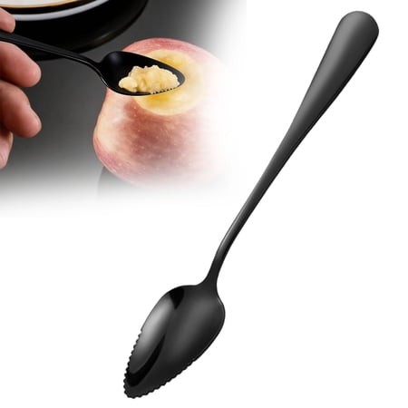 Stainless Steel Serrated Spoon – Thick Fruit Spoon Orange Peeler  Grapefruit Spoon with Sharp Edge  Dessert Spoon Kitchen Utensil for Scraping Peeli