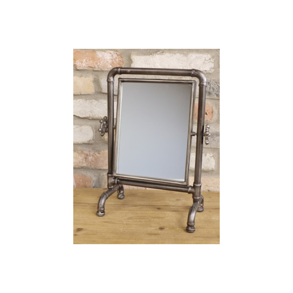 Industrial Rectangle Cheval Dressing Table Bathroom Makeup Pipe Mirror thumbnail