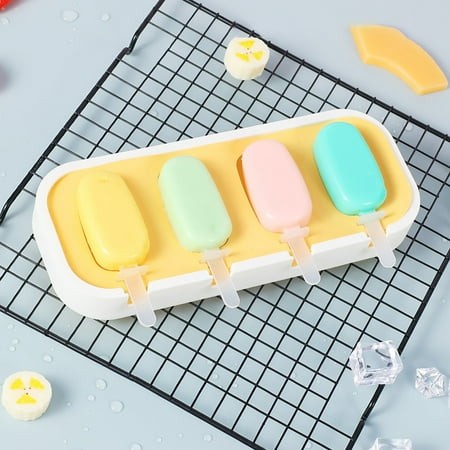 Premium Homemade Ice Pop Maker and Ice Cream Molds  Food Grade Silicone Trays for DIY Summer Frozen Treats  Easy Release Design with Reusable Sticks #