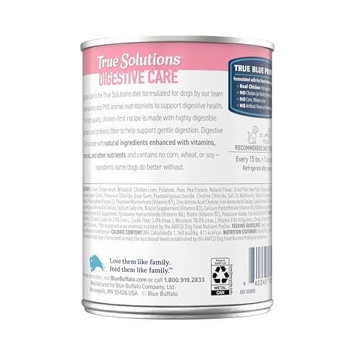 Blue Buffalo True Solutions Digestive Care Formula Wet Dog Food for Adult Dogs, Chicken Recipe, 12.5 Oz. Cans, 3 Count thumbnail