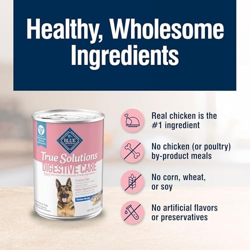 Blue Buffalo True Solutions Digestive Care Formula Wet Dog Food for Adult Dogs, Chicken Recipe, 12.5 Oz. Cans, 3 Count thumbnail