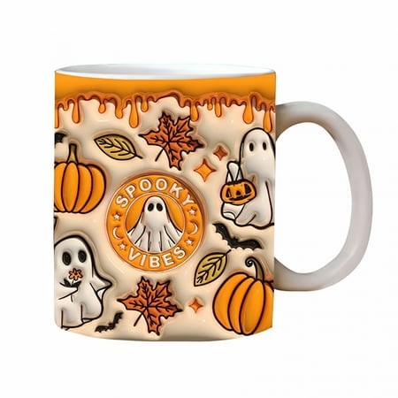 ACDANC 2026 New 3D Halloween Ceramic Coffee Mug Water Cup Pumpkin Ghost Theme Design Spooky Novelty Mug for Halloween Parties Home Decor or Coffee Lov