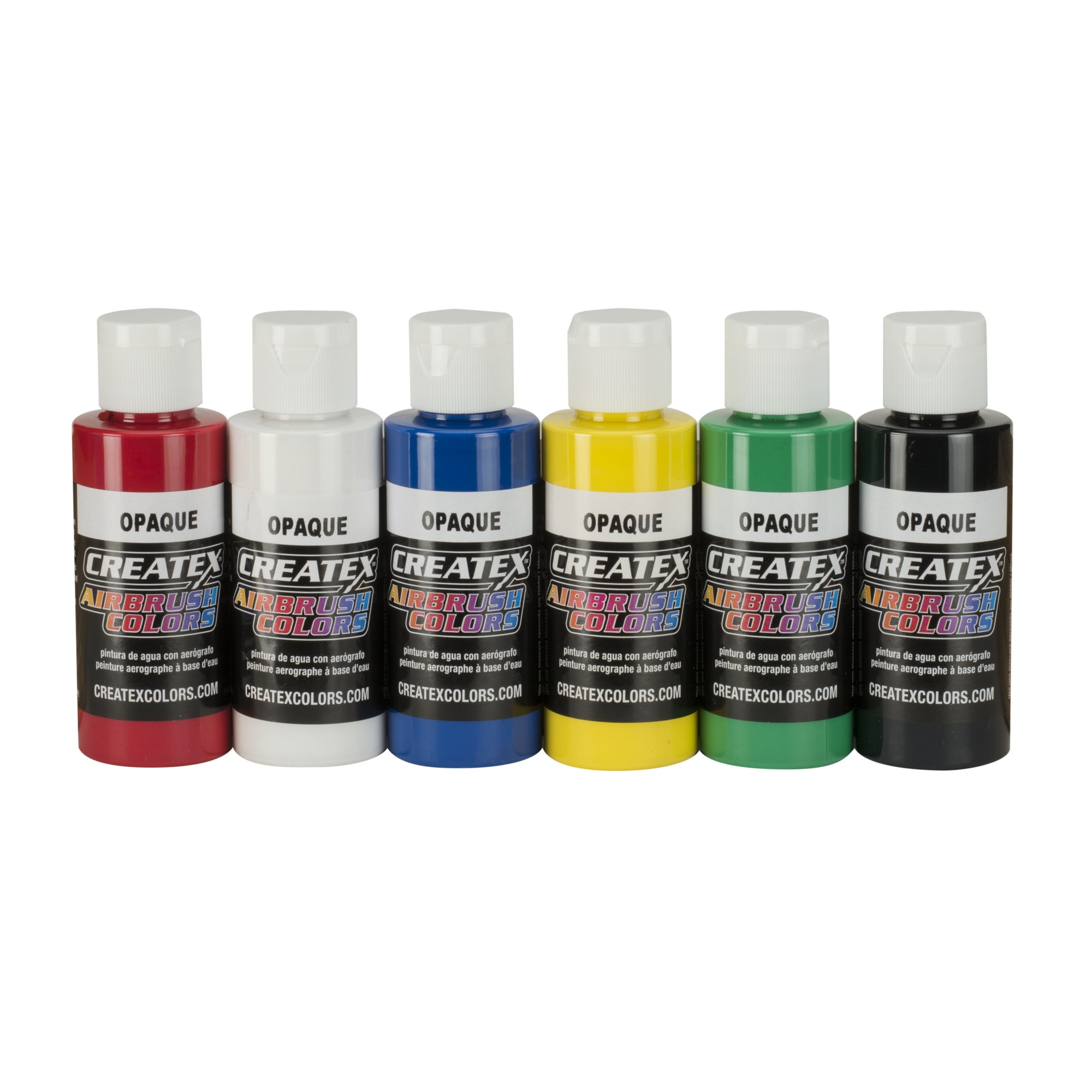 Createx Colors 5803-00 2 Oz Opaque Airbrush Paint Set  2 Ounce (Pack of 6)  Multicolor  12 Fl Oz