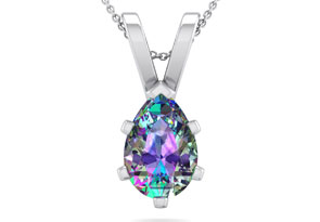 1 Carat Pear Shape Mystic Topaz Necklace in Sterling Silver, 18 Inches by SuperJeweler thumbnail