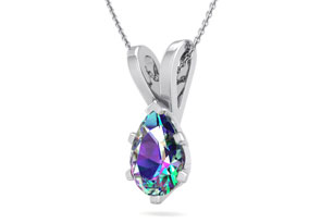 1 Carat Pear Shape Mystic Topaz Necklace in Sterling Silver, 18 Inches by SuperJeweler thumbnail