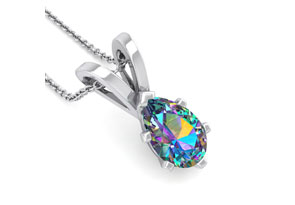 1 Carat Pear Shape Mystic Topaz Necklace in Sterling Silver, 18 Inches by SuperJeweler thumbnail