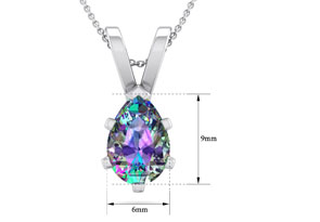 1 Carat Pear Shape Mystic Topaz Necklace in Sterling Silver, 18 Inches by SuperJeweler thumbnail