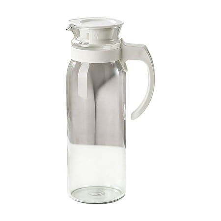 Glass Cold Water Pot for Household  High Temperature Resistant Cold Water Jug  Beer Jug Juices Milk Tea Pot  64 Oz - White