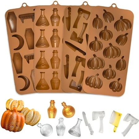 ACDANC 2026 New Dessert Baking Mold Food Grade Heat-Resistant Silicone Halloween Pumpkin Ghost Shape Chocolate Candy Cookie Mold