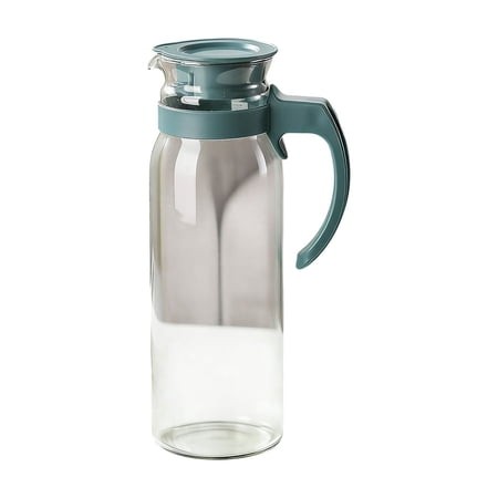 Glass Cold Water Pot for Household  High Temperature Resistant Cold Water Jug  Beer Jug Juices Milk Tea Pot  64 Oz - Green