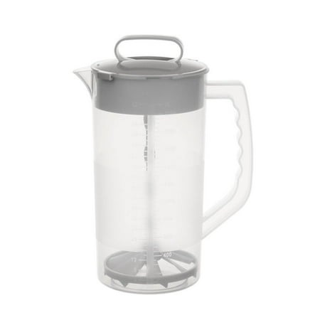 68 Oz Water Pitcher Plastic Water Pitcher with Lid Easy-Mix Juice Container Angled Plastic Blades and Adjustable Mixer Plunger for Juice Tea Beverage 