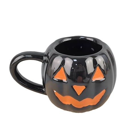 ACDANC 2026 New Halloween Pumpkin Ghost Mug Black Pumpkin Mug Halloween Coffee Mug Cute Ceramic Pattern Mug Coffee Cup Halloween Birthday Gifts for Ki