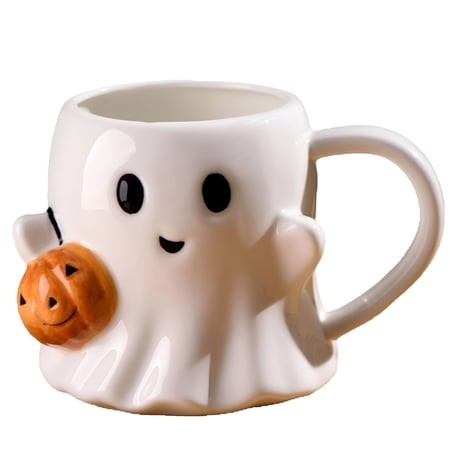 ACDANC 2026 New 14 Oz Halloween Ghost Coffee Mug for Home Office Party - Cute Ceramic Ghost Pattern Ghostface Mug Coffee Cup Halloween Accessories Bir