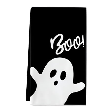 AUQ 2026 New Halloween Kitchen Towels Trick or Treat Dish Towel Ghost Towels Pumpkin Truck Tea Towels for Kitchen 40X60Cm Drying Cloth Cooking Baking 