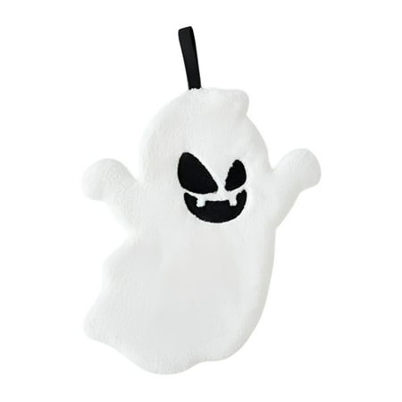 AUQ 2026 New Cute Ghost Hand Towels Halloween Funny Ghost Shaped Bathroom Kitchen Decor Dish Towels Hanging Hand Towels for Halloween Funny Kitchen To