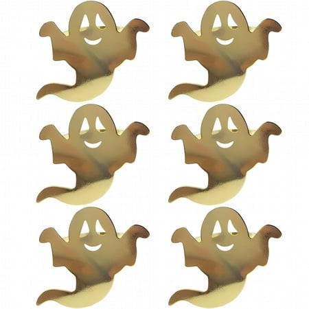 ACDANC 2026 New 6Pcs Ghost Napkin Rings Halloween Ghost Napkin Buckle Serviette Ring Halloween Party Decoration for Home Restaurant Table Settings Hol