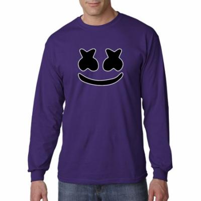 Trendy USA 1136 - Unisex Long-Sleeve T-Shirt Marshmello DJ Smiley Face 2XL Purple
