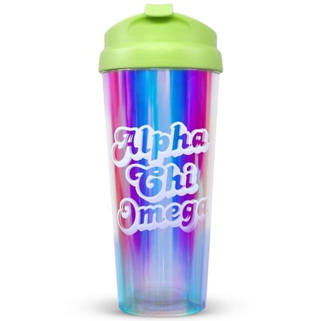 Sorority Shop Alpha Chi Omega 16 Oz Tumbler - Double-Walled  Vacuum Insulated Acrylic Tumbler with Retro Style Sorority Name