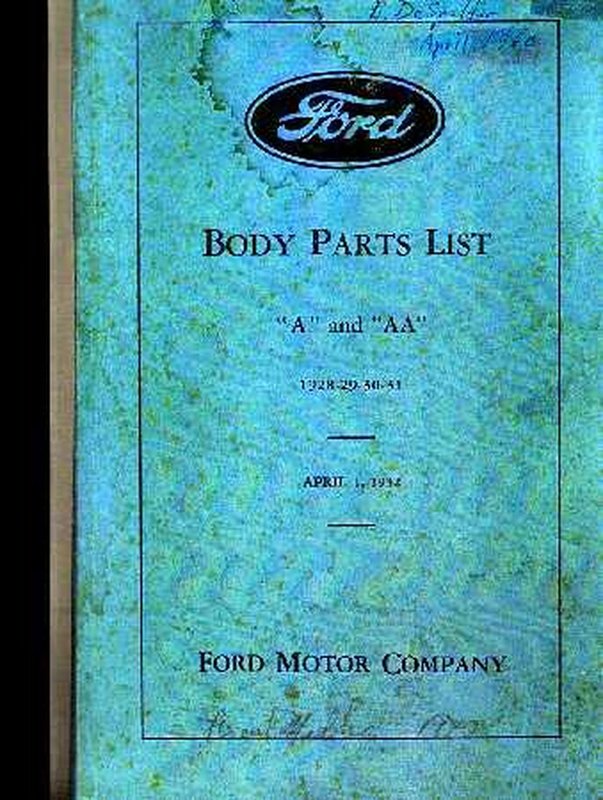 Bishko OEM Repair Maintenance Parts Book Bound for Ford All Models - Chassis, Includes Price List 1928 - 1932