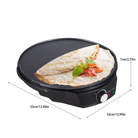 Crepe Pan Pancake 11 Inches Electric Crepe Maker 900W 50-210 Celsius Degree Temperature Control Non-stick Pancake Griddle for Roti Tortilla Blintzes I