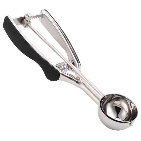 YAHHU Premium 304 Stainless Steel Ice Cream Scoop with Trigger Release  Professional 1.73 Inches / 44mm Fruit Spoon for Melon Baller and Cookie Dough 