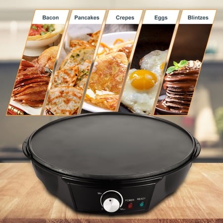 Pancake Maker Machine Pancake 11 Inches Electric Crepe Maker 900W 50-210 Celsius Degree Temperature Control Non-stick Pancake Griddle for Roti Tortill
