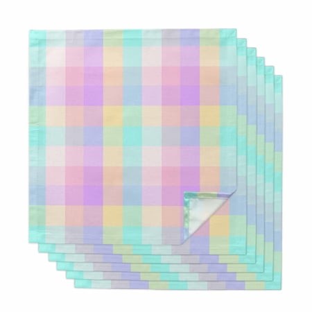Pink Blue Cloth Napkins  Buffalo Plaid Checker Modern Gingham Lattice Washable and Reusable Dinner Napkins Set of 6  Table Napkin for Kitchen Party Bi