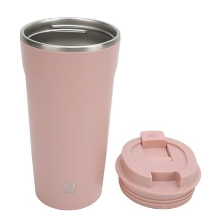 Yajisi Self Stirring Coffee Mug USB Rechargeable Stainless Steel Auto Self Mixing Cup for Juice Milk 13.5 Oz / 400ml Pink