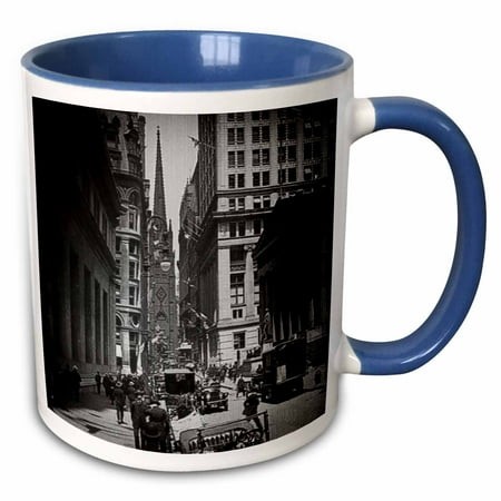 3drose  Sub Treasury Old Trinity Church Wall Street New York City Glass Slide  11oz Two-tone Blue Mug