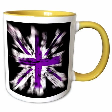 3drose  Purple British Explosive Flag  11oz Two-tone Yellow Mug