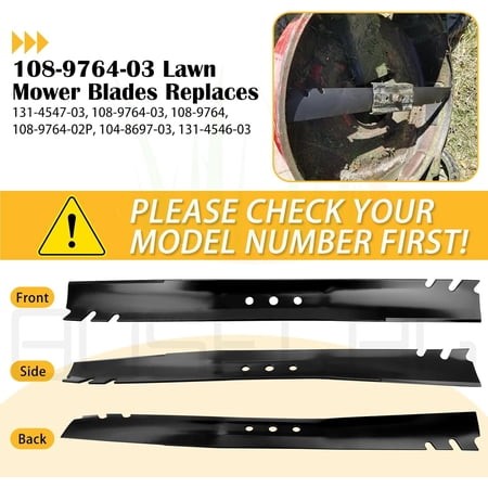 2 Pack 131-4547-03 Toro Blade with Hardware Replaces 131-4547-03  108-9764  108-9764-02P  104-8697-03  131-4546-03 Gator Mulching Blades for Toro 22 I