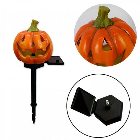 HIBIBUD 2026 New Halloween Pumpkin Ghost Pathway Solar Lights Lantern Stake Lights for Outdoor Halloween Decorations Yard Display LED Front Porch Deco