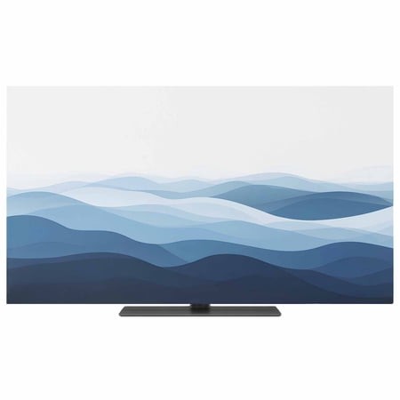 Indoor TV Cover 50 Inch Blue Waves Elastic TV Enclosure Ocean Spray Lines TVs Screen Protector Stretch Dustproof Monitor Slipcover Television Covers f