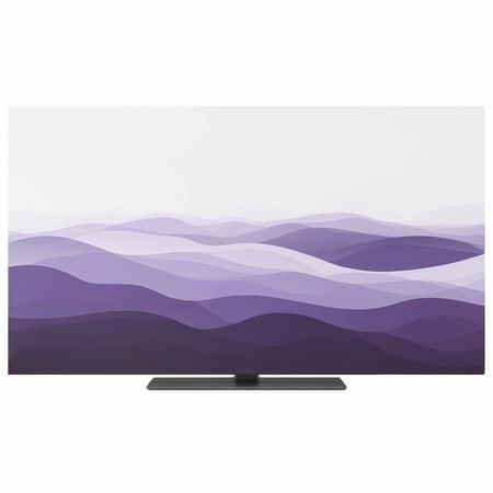 Indoor TV Cover 50 Inch Purple Waves Elastic TV Enclosure Ocean Spray Lines TVs Screen Protector Stretch Dustproof Monitor Slipcover for Flat Curved L